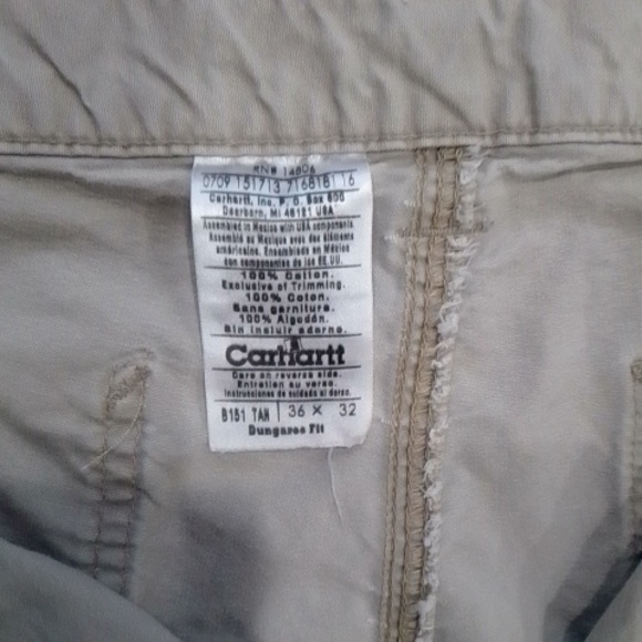 Carhartt B151 Tan Carpenter Loose Original Fit Paint Splatter Distressed 36 X 32 - Picture 5 of 10